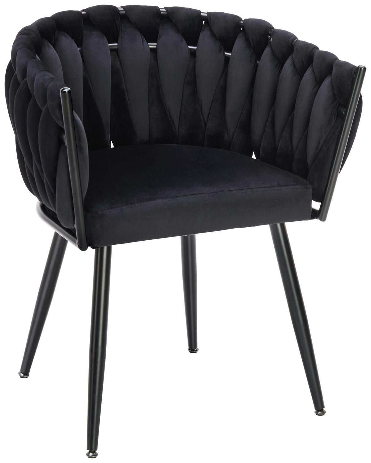 ŽIDLE S PODRUČKAMI, samet, černá - černá, Lifestyle, kov/textil (60/78/55cm) - Ambia Home