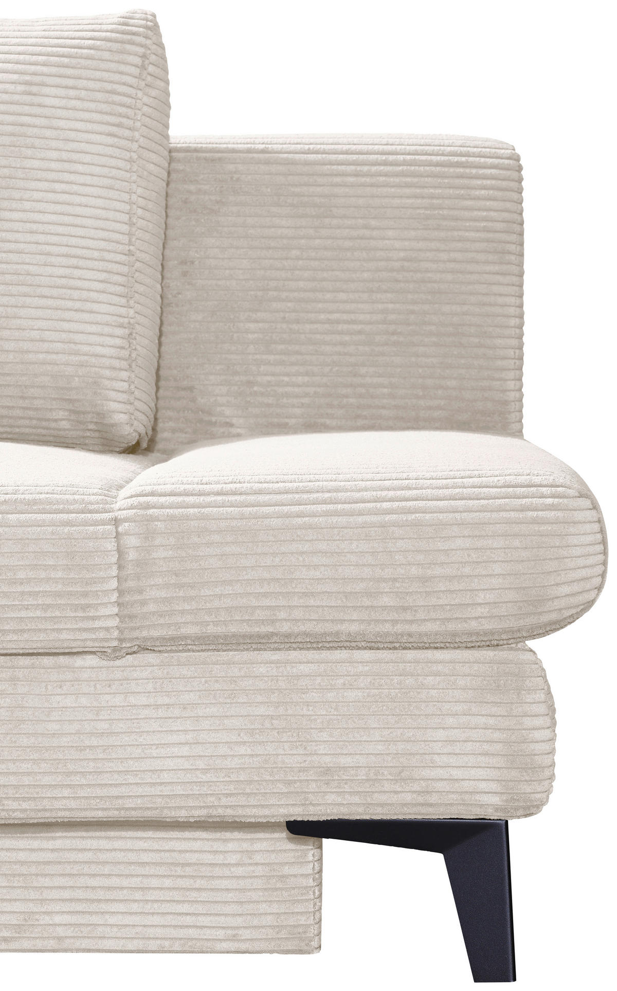 SCHLAFSOFA Cord Beige  inkl. Bettkasten, Schlaffunktion, Armteilverstellung  - Beige/Schwarz, Design, Textil/Metall (200/85/90cm) - Novel