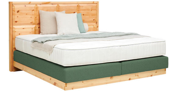 BOXSPRINGBETT 180/200 cm  in Grün, Zirbelkieferfarben  - Zirbelkieferfarben/Grün, Natur, Holz/Textil (180/200cm) - Valnatura