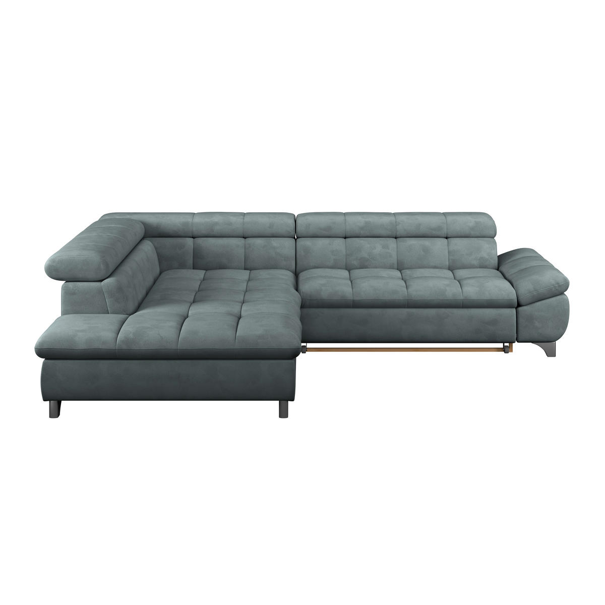 ECKSOFA Mintgrün Chenille  - Chromfarben/Mintgrün, KONVENTIONELL, Textil/Metall (234/312cm) - Livetastic