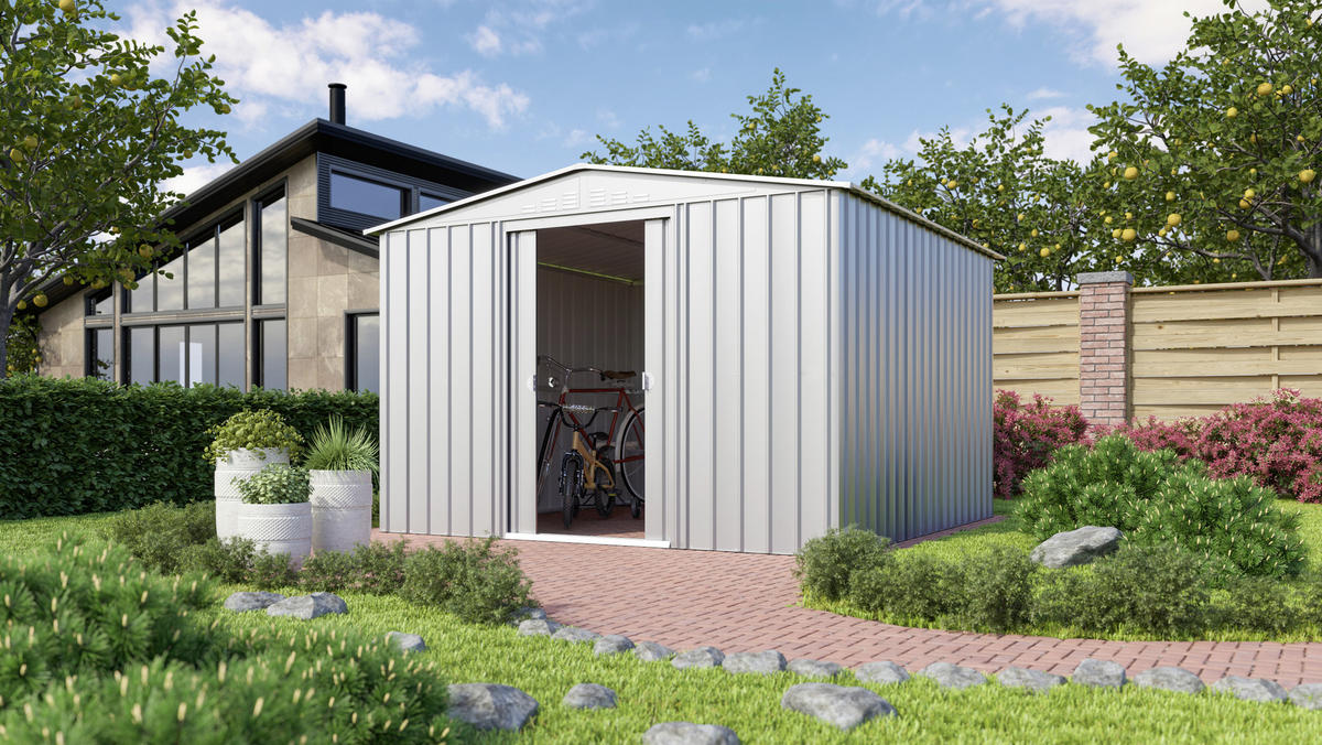 GERÄTEHAUS 308/220/309 cm  - Silberfarben, Basics, Metall (308/220/309cm)