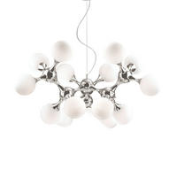 HÄNGELEUCHTE 105/83-240 cm  - Chromfarben/Weiß, Design, Glas/Metall (105/83-240cm) - Ideal Lux