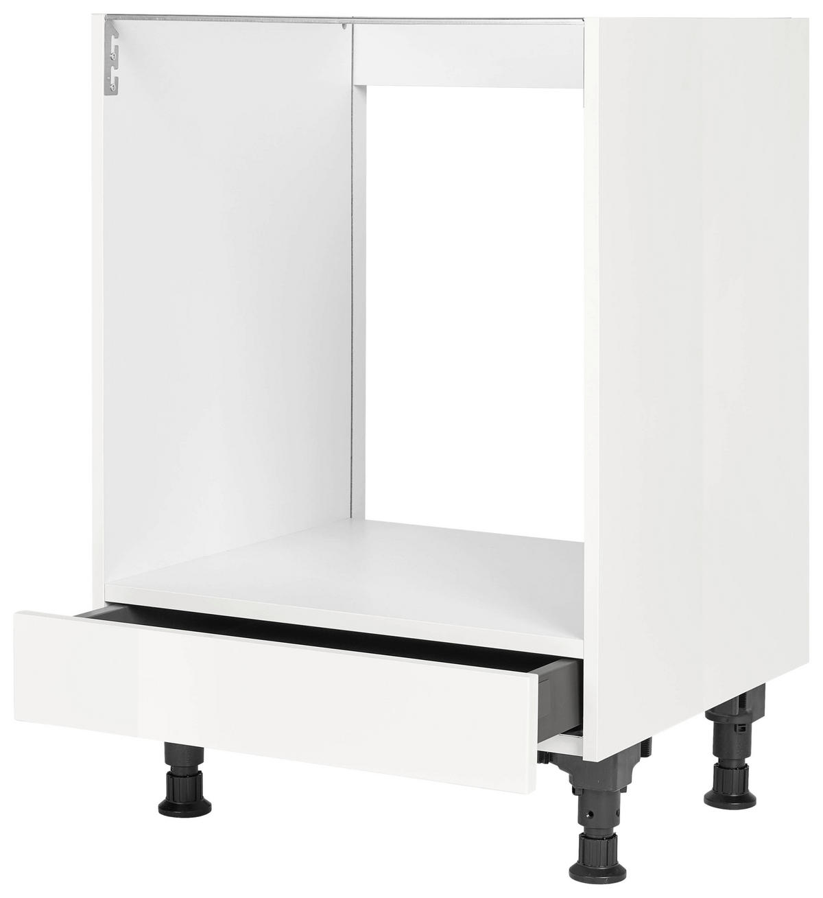 HERDUMBAUSCHRANK 60/87/56 cm  in Weiß Hochglanz  - Weiß Hochglanz/Weiß, MODERN, Holzwerkstoff (60/87/56cm) - Nobilia