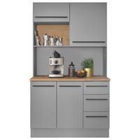 BUFFET 120/211/60 cm  in Grau, Eichefarben  - Eichefarben/Schwarz, Design, Holzwerkstoff/Kunststoff (120/211/60cm) - MID.YOU