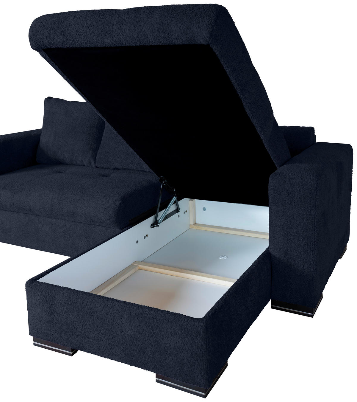 ECKSOFA Dunkelblau Webstoff  - Braun/Dunkelblau, KONVENTIONELL, Holz/Textil (170/235cm) - Carryhome