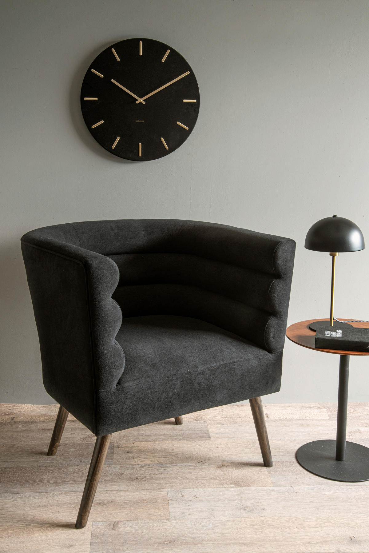 STOLNÍ LAMPA, 20/39 cm  - černá/barvy zlata, Trend, kov (20/39cm) - Present Time
