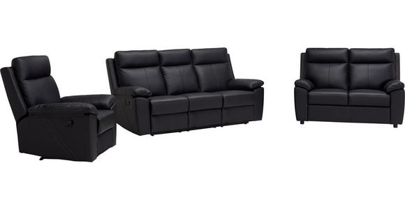 SITZGARNITUR in Lederlook Kombination Echtleder/Lederlook Schwarz - Creme/Schwarz, KONVENTIONELL, Leder/Textil - Xora