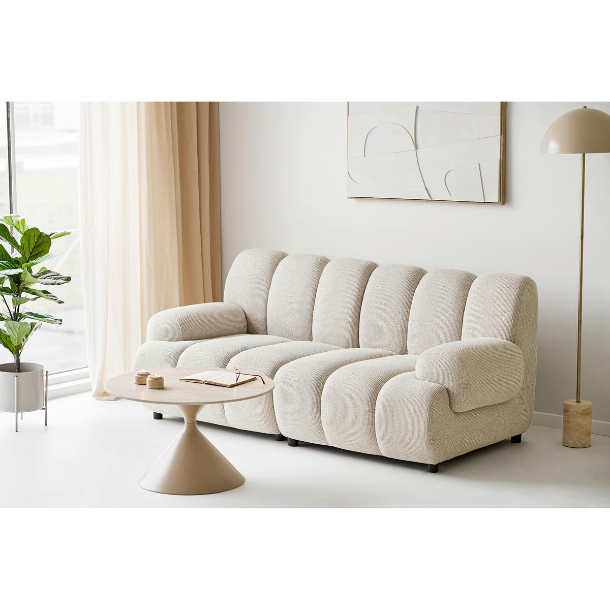 TEELICHTHALTER-SET - Beige, Basics, Stein