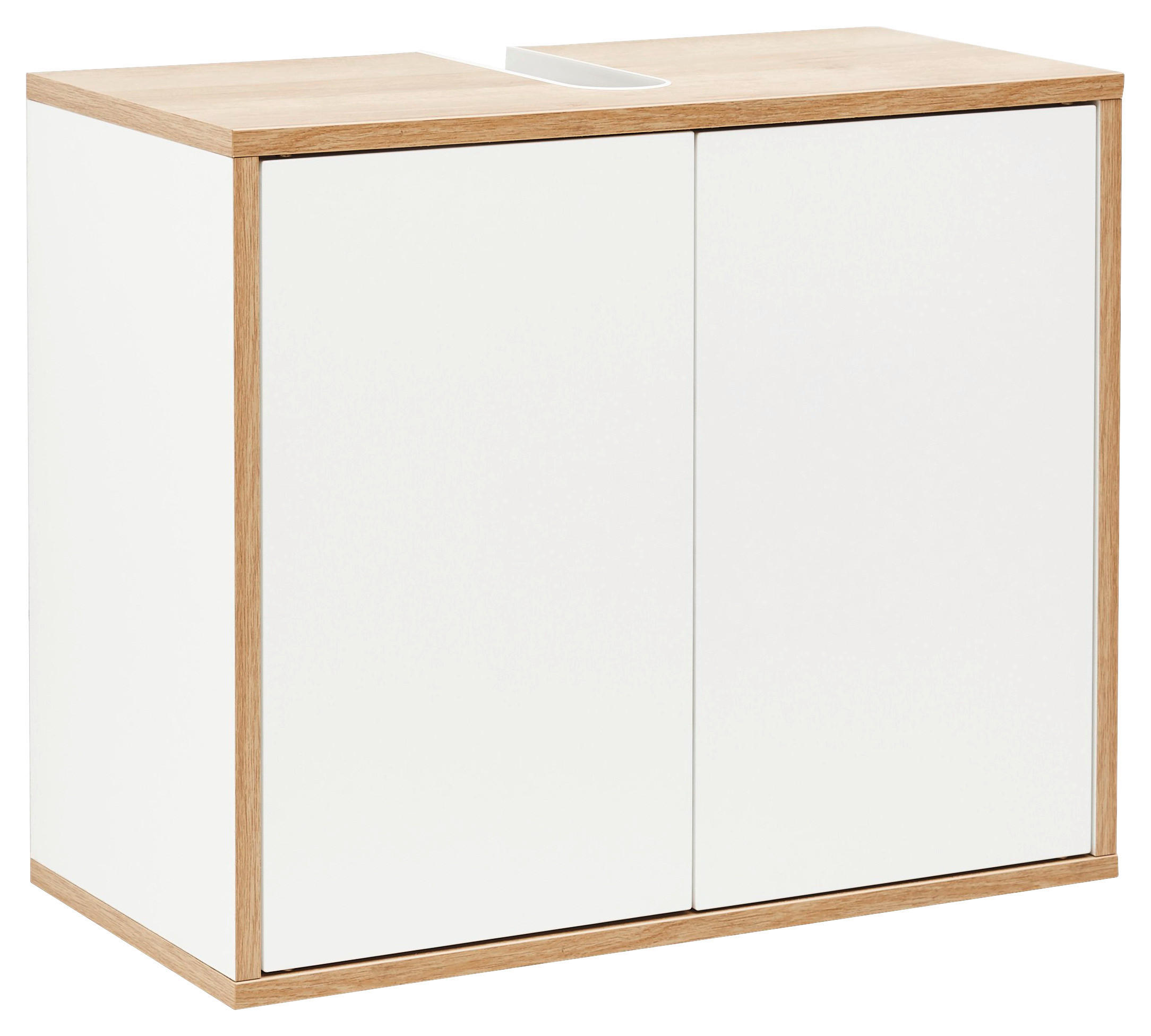 WASCHBECKENUNTERSCHRANK 60/50/30,5 cm  - Eichefarben/Weiß, MODERN, Holzwerkstoff (60/50/30,5cm) - MID.YOU