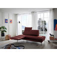 RÉCAMIERE in Echtleder Rot  - Chromfarben/Rot, Design, Leder/Metall (209/85-109/95-16cm) - Dieter Knoll