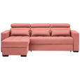 ECKSOFA  in Struktur Koralle  179/240 cm  - Koralle/Schwarz, MODERN, Kunststoff/Textil (179/240cm) - Carryhome