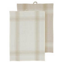 KÖKSHANDDUK SET vit, beige  - vit/beige, Basics, textil (50/70/0.4cm)