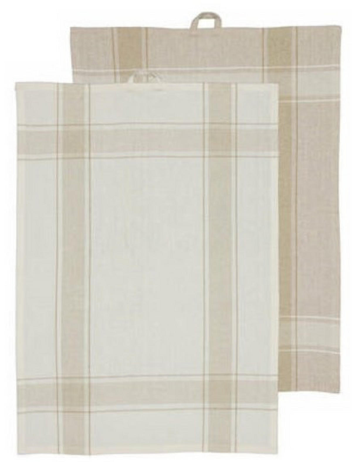 KÖKSHANDDUK SET vit, beige  - vit/beige, Basics, textil (50/70/0.4cm)