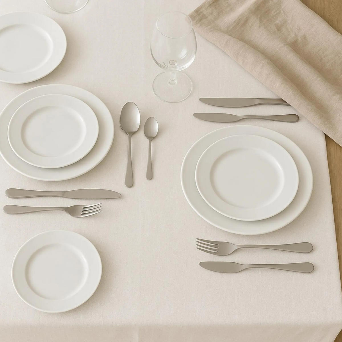 BESTECKSET 42-teilig  für 6 Personen  - Edelstahlfarben, Basics, Metall - Alpina 6287