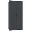 FALTTÜRENSCHRANK 100/216/58 cm 2-türig Graphitfarben  - Schwarz/Graphitfarben, Design, Holzwerkstoff (100/216/58cm) - Boxxx