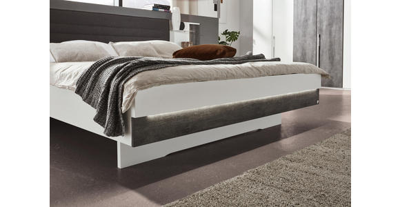 BETTANLAGE in Grau, Weiß - Weiß/Grau, Design, Holzwerkstoff/Textil (180/200cm) - Dieter Knoll