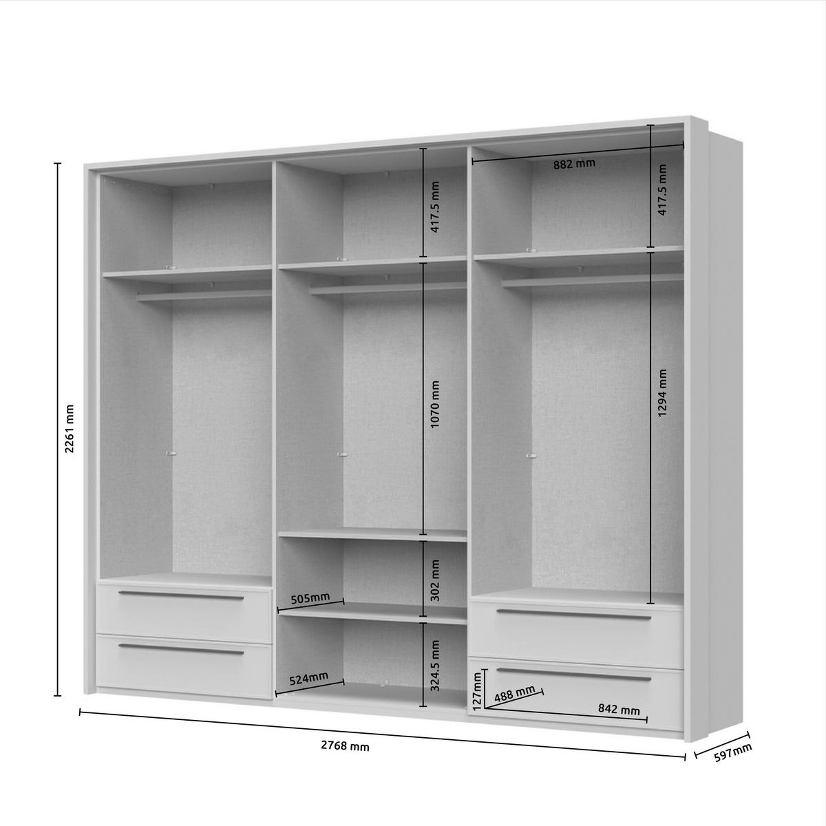 ORMAR SA KLASIČNIM VRATIMA  277/226/60 cm  - Dizajnerski, pločasti materijal (277/226/60cm)