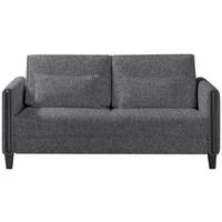 SCHLAFSOFA Webstoff Grau, Schwarz Fussart wählbar, Stoffauswahl, Rücken echt, Armteil links, Armteil rechts  - Schwarz/Grau, Design, Holz/Textil (174/88/104cm) - Niels Andersson