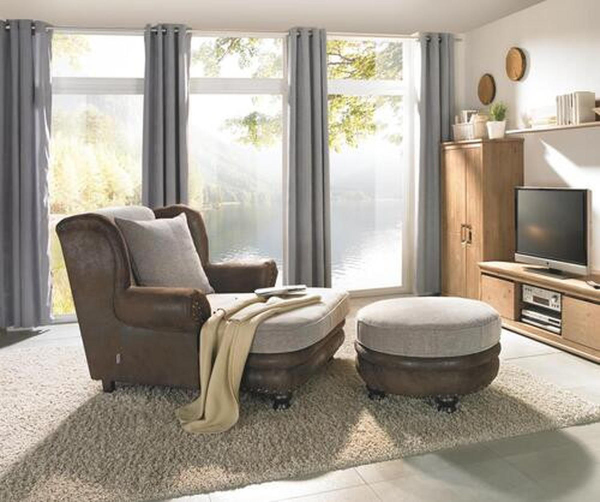 MEGA SOFA braon, bež  - braon/bež, Romantično / Seoski, tekstil/drvo (276/81/140cm) - Landscape