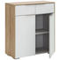 AKTENSCHRANK Eichefarben, Weiß - Eichefarben/Weiß, Design, Glas/Holzwerkstoff (80,8/92,3/37cm) - Voleo