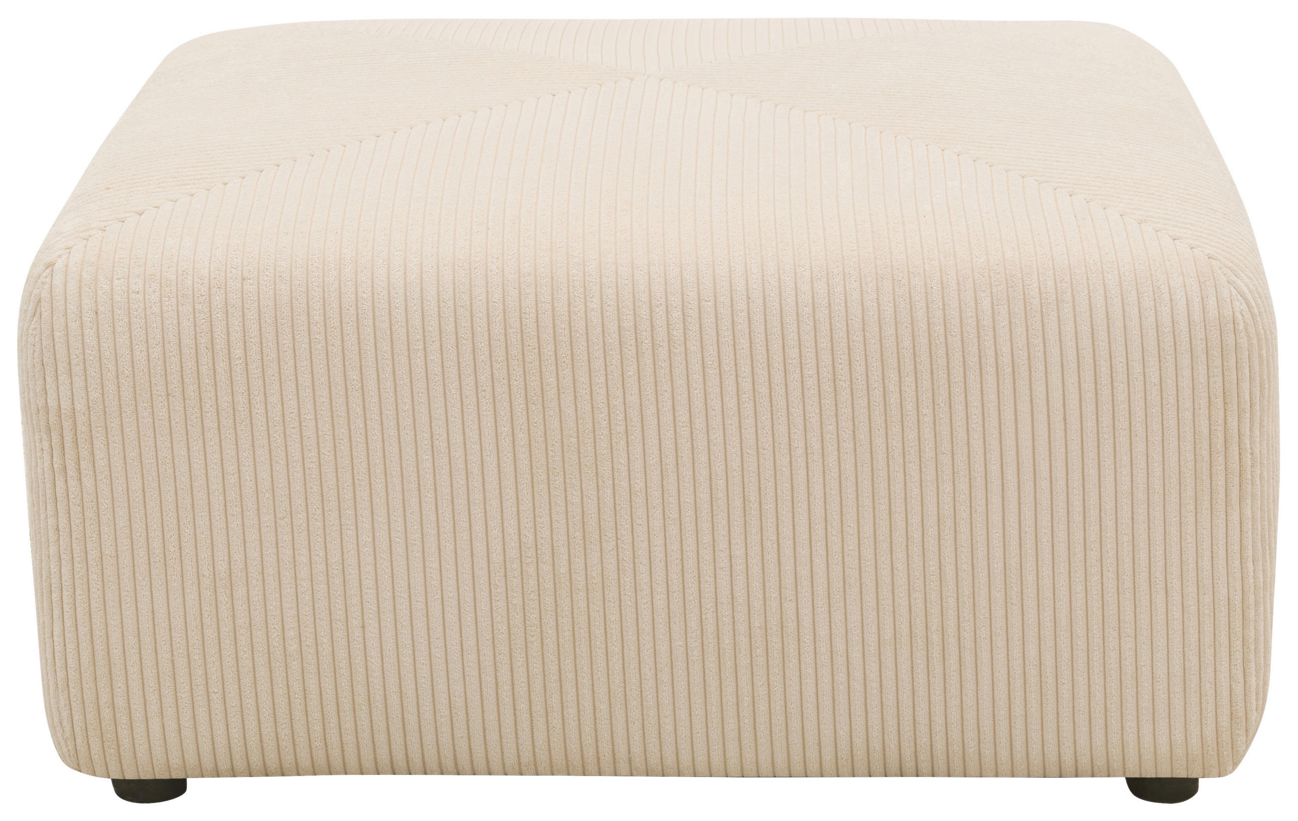 HOCKER Mikrofaser Creme - Creme/Schwarz, Design, Kunststoff/Textil (85/42/85cm) - MID.YOU