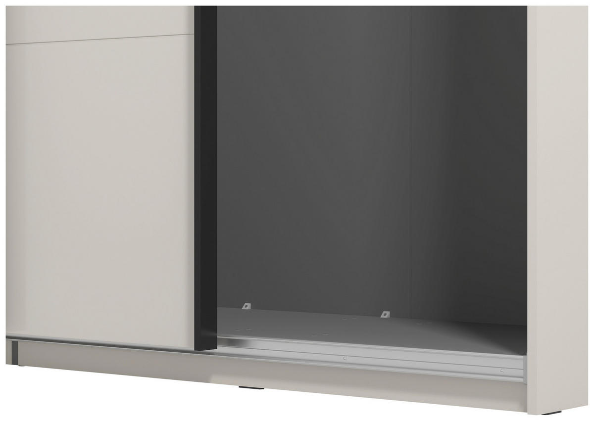 SCHWEBETÜRENSCHRANK 220/217,5/62 cm 2-türig Kaschmir  - Kaschmir/Schwarz, KONVENTIONELL, Glas/Holzwerkstoff (220/217,5/62cm) - Stylife