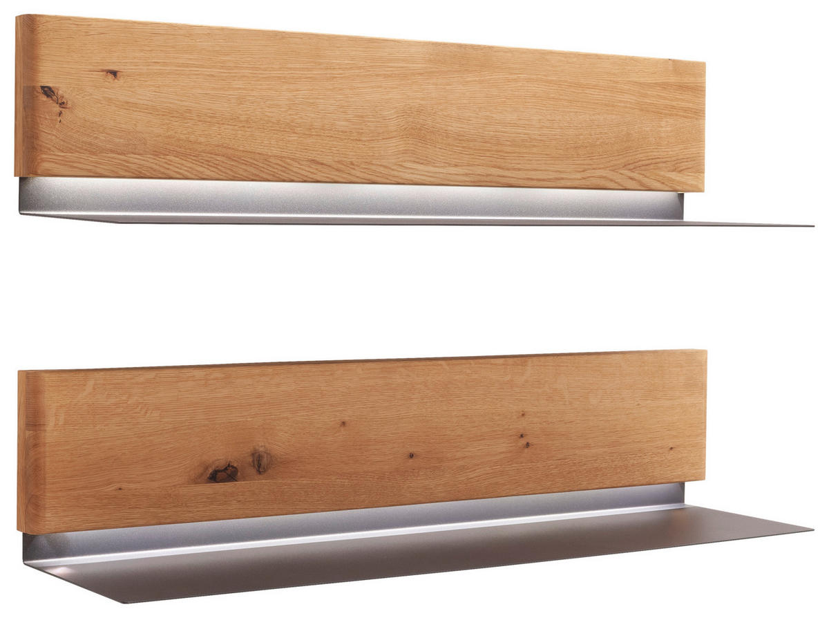 WANDBOARDSET  90/20/22 cm  - Wildeiche, Natur, Holz/Metall (90/20/22cm) - Linea Natura