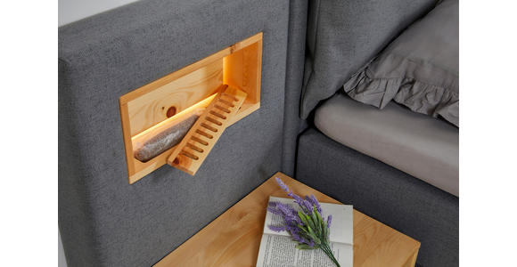 BOXSPRINGBETT 160/200 cm in Eichefarben, Graubraun - Eichefarben/Graubraun, Natur, Holz/Textil (160/200cm) - Valnatura