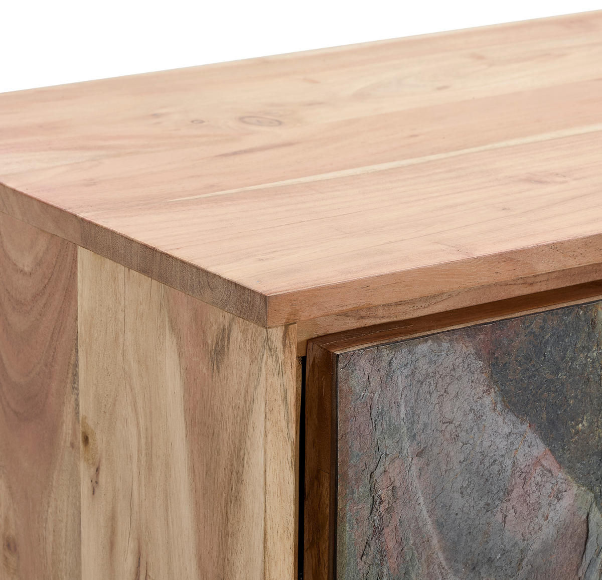 Tallinn Sideboard Bissau  in 140/120/40 cm  - Goldfarben/Naturfarben, Natur, Holz/Metall (140/120/40cm) - Livetastic