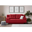 SCHLAFSOFA Flachgewebe Rot  - Rot/Hellgrau, MODERN, Textil/Metall (197/88/89cm) - Novel