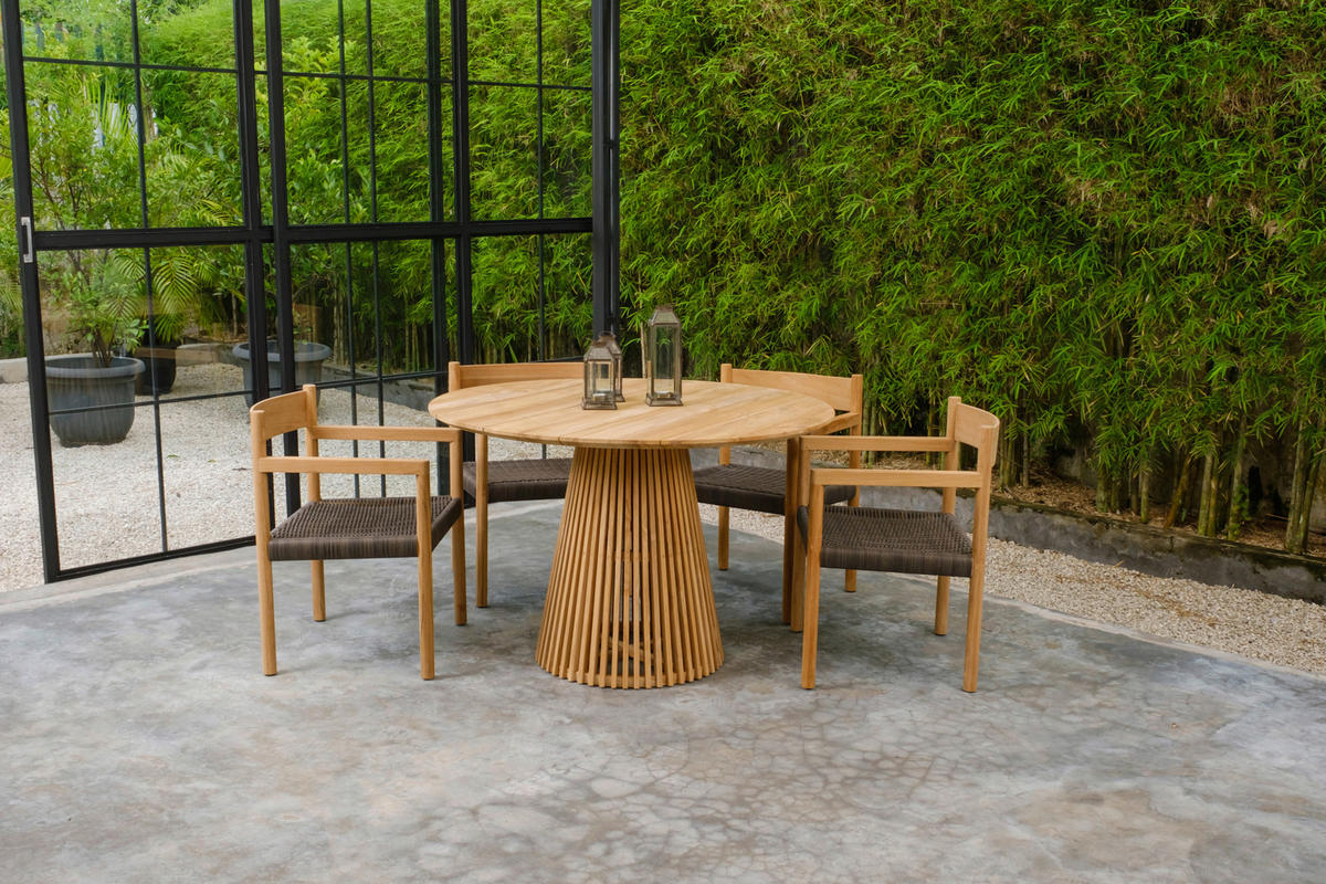 GARTENTISCH 120/120/76 cm Holz rund  - Naturfarben, Design, Holz (120/120/76cm) - Amatio