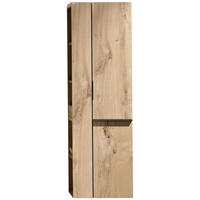 HOCHSCHRANK 48/160/35 cm  - Eichefarben/Schwarz, KONVENTIONELL, Glas/Holz (48/160/35cm) - Voglauer