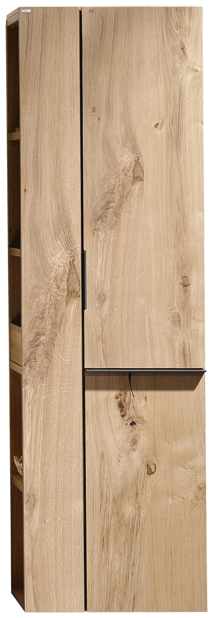 HOCHSCHRANK 48/160/35 cm  - Eichefarben/Schwarz, KONVENTIONELL, Glas/Holz (48/160/35cm) - Voglauer