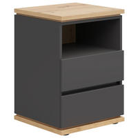 NACHTTISCH 45/63/42 cm  in Graphitfarben, Weiss  - Weiss/Schwarz, Modern, Holzwerkstoff (45/63/42cm) - Xora