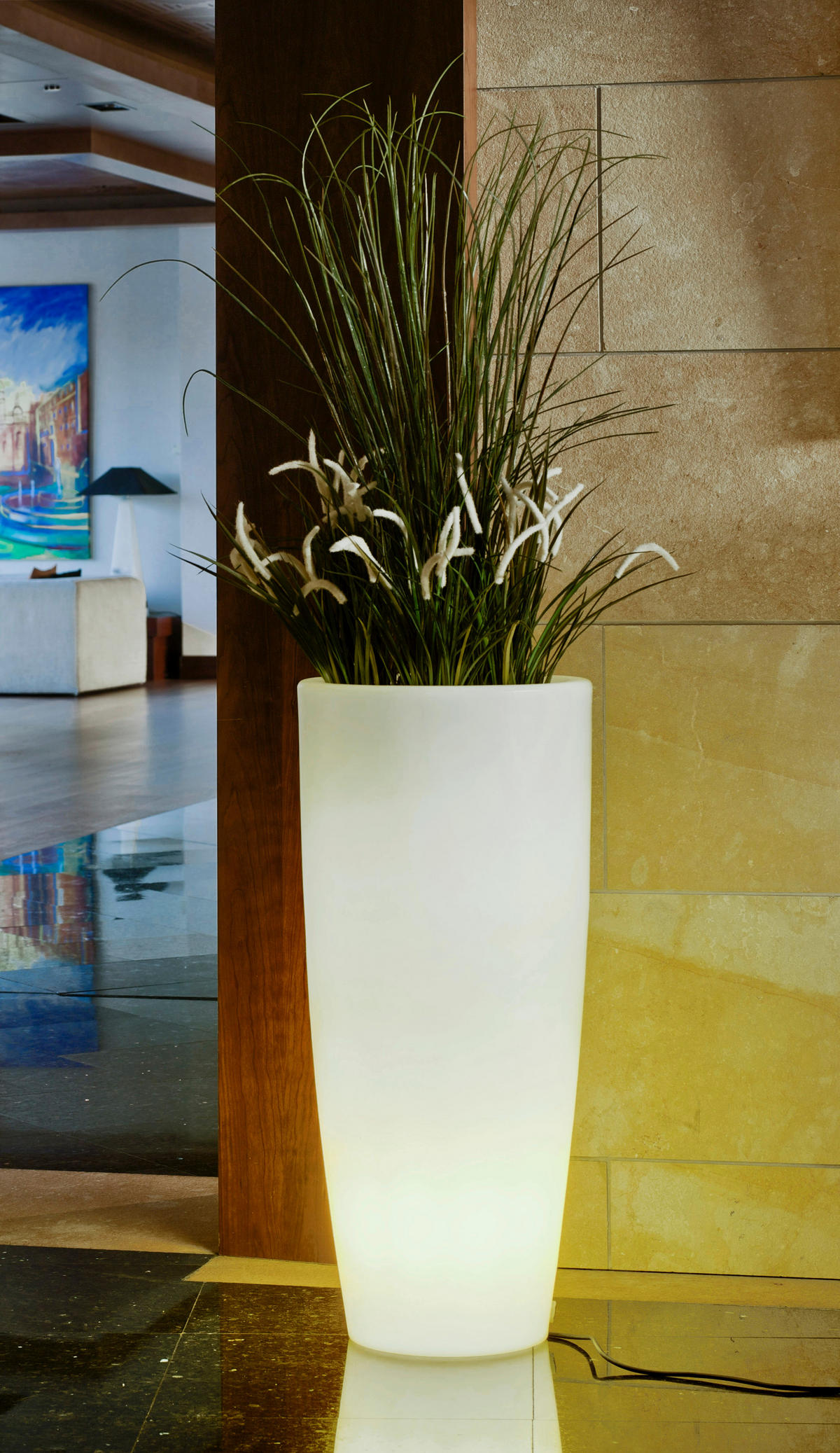 AUßENSTEHLEUCHTE - Weiß, Design, Kunststoff (40/90/40cm) - New Garden