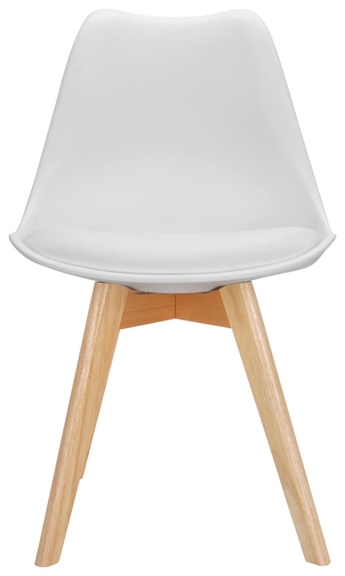 STUHL-SET 4 Stück  in Lederlook  - Buchefarben/Weiß, MODERN, Holz/Kunststoff (48/87/56cm) - MID.YOU