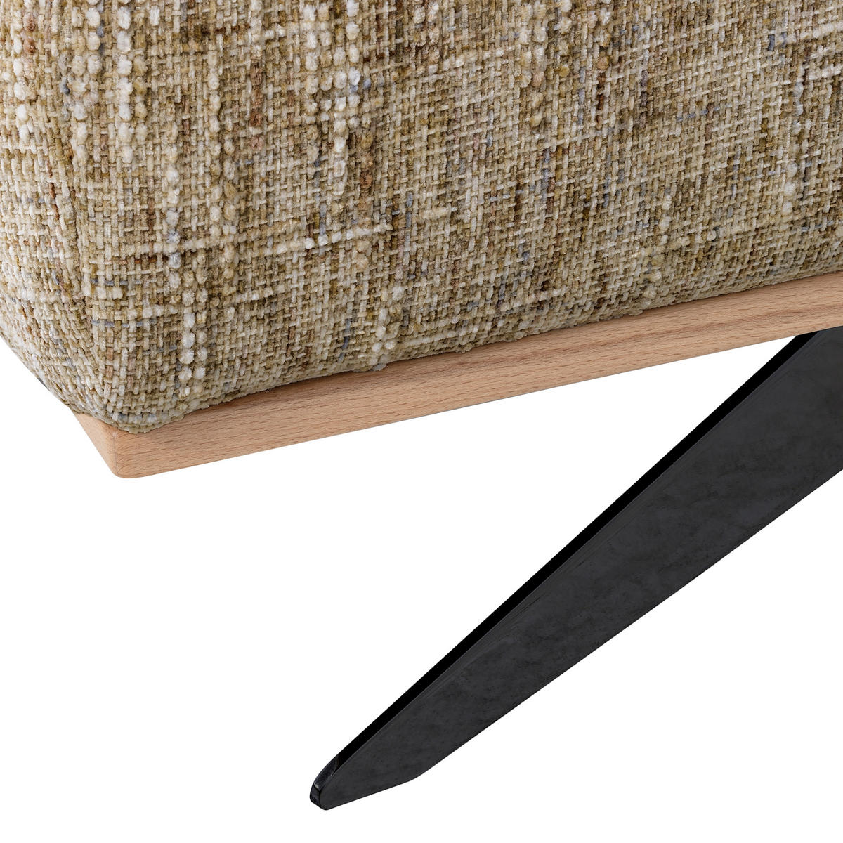 ECKSOFA Struktur Hellbraun  - Hellbraun/Schwarz, Design, Holz/Textil (295/187cm) - Livetastic