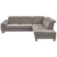 ECKSOFA  in Flachgewebe Hellbraun  301/243 cm  - Wildeiche/Hellbraun, Natur, Holz/Textil (301/243cm) - Voleo