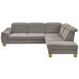 ECKSOFA  in Flachgewebe Hellbraun  301/243 cm  - Wildeiche/Hellbraun, Natur, Holz/Textil (301/243cm) - Voleo