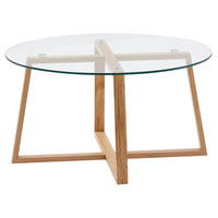 KLUB STOLIĆ smeđa  staklo  - boje hrasta/smeđa, Moderno, staklo/drvo (78/78/41cm) - MID.YOU