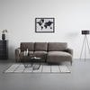 ECKSOFA in Webstoff Graubraun  - Graubraun/Schwarz, Modern, Textil/Metall (255/164cm) - MID.YOU