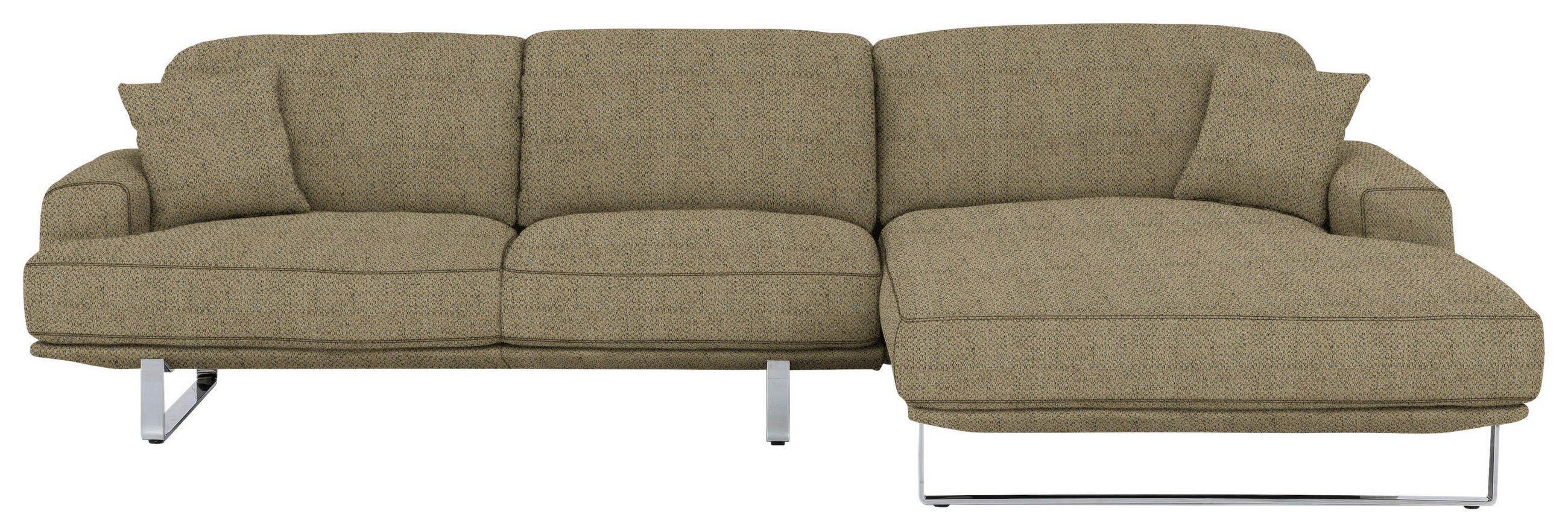 ECKSOFA in Webstoff Braun  - Braun, Design, Textil/Metall (304/184cm) - Dieter Knoll