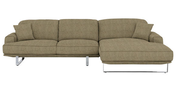 ECKSOFA Braun Webstoff  - Braun, Design, Textil/Metall (304/184cm) - Dieter Knoll