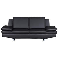 2-SITZER-SOFA in Lederlook Schwarz  - Schwarz/Grau, Design, Textil/Metall (198/78/88cm) - MID.YOU