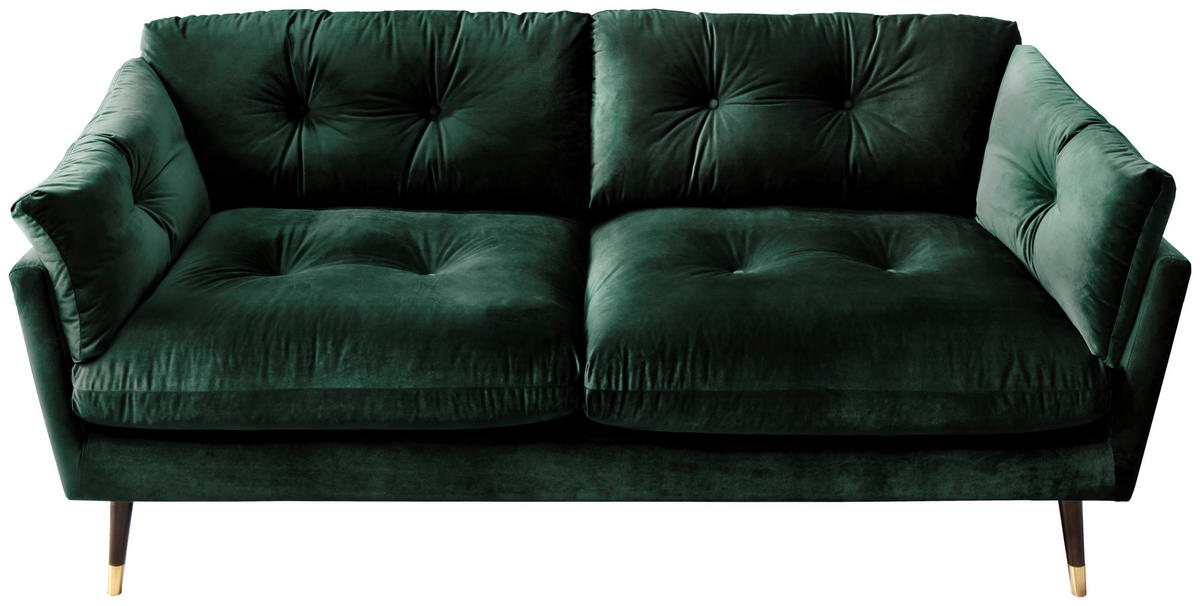3-SITZER-SOFA JAPAN-3S SOFA Samt Grün  - Grün, MODERN, Textil (207/84/93cm) - MID.YOU