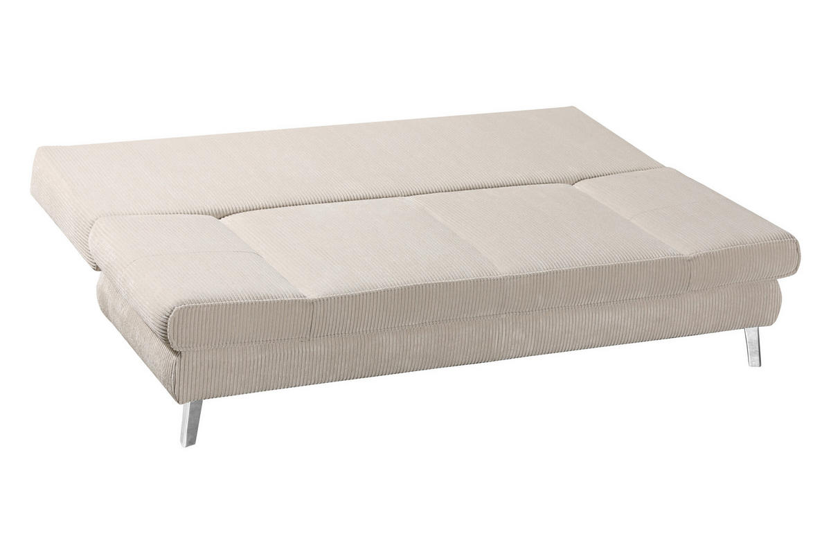 SCHLAFSOFA Cord Naturfarben  - Chromfarben/Naturfarben, Design, Textil/Metall (200/85/90cm) - Xora