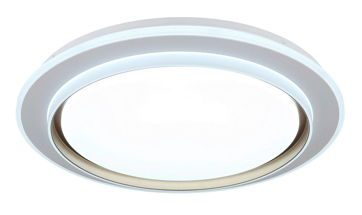 STROPNA LED-SVETILKA  JANICE /236-2368 lm/3000-6000 K/230 V/ - bela/opal, Design, kovina/umetna masa (49/7cm) - Globo