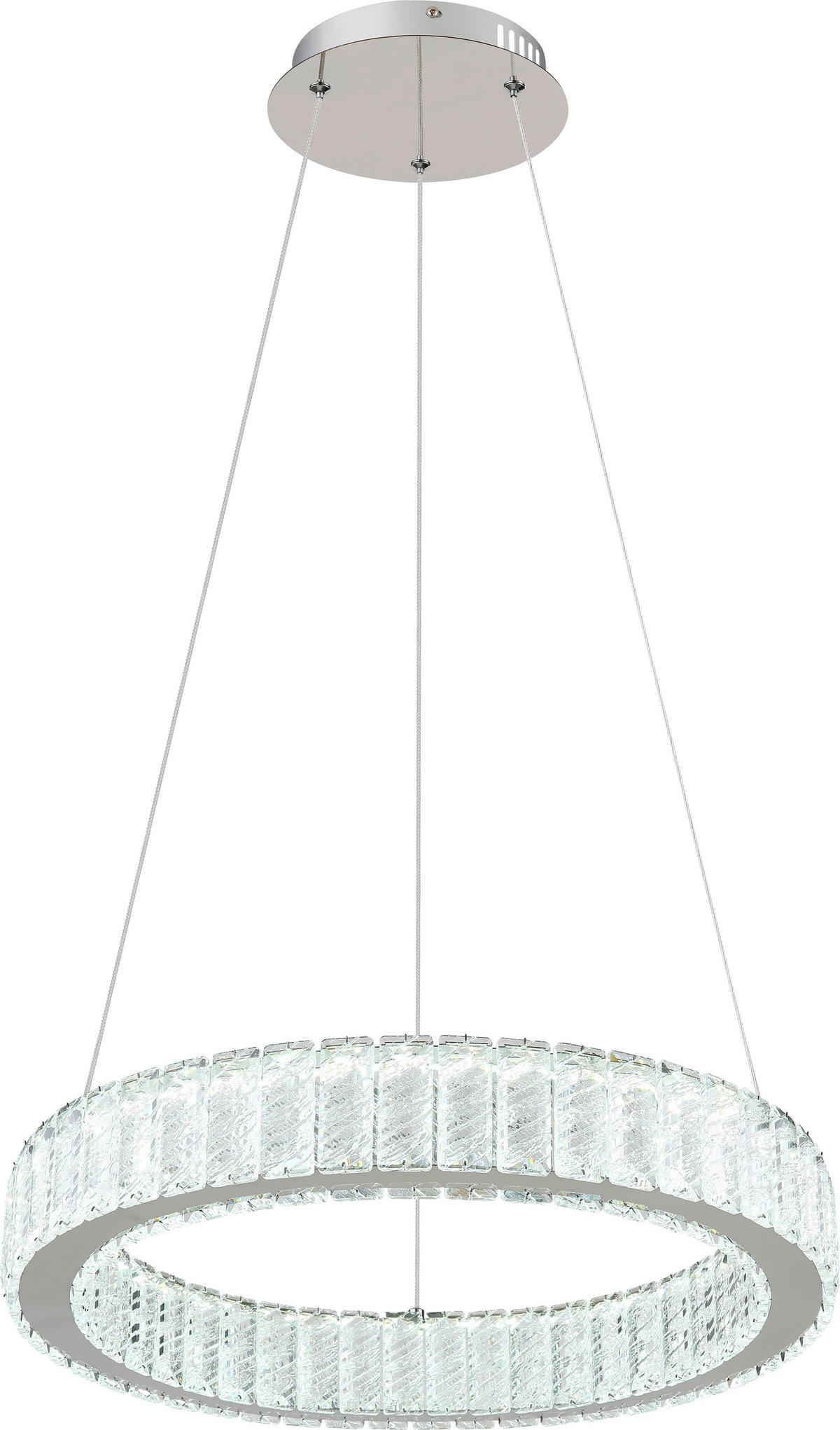 LED-HÄNGELEUCHTE 50/120 cm  - Chromfarben, KONVENTIONELL, Glas/Metall (50/120cm) - Glandor