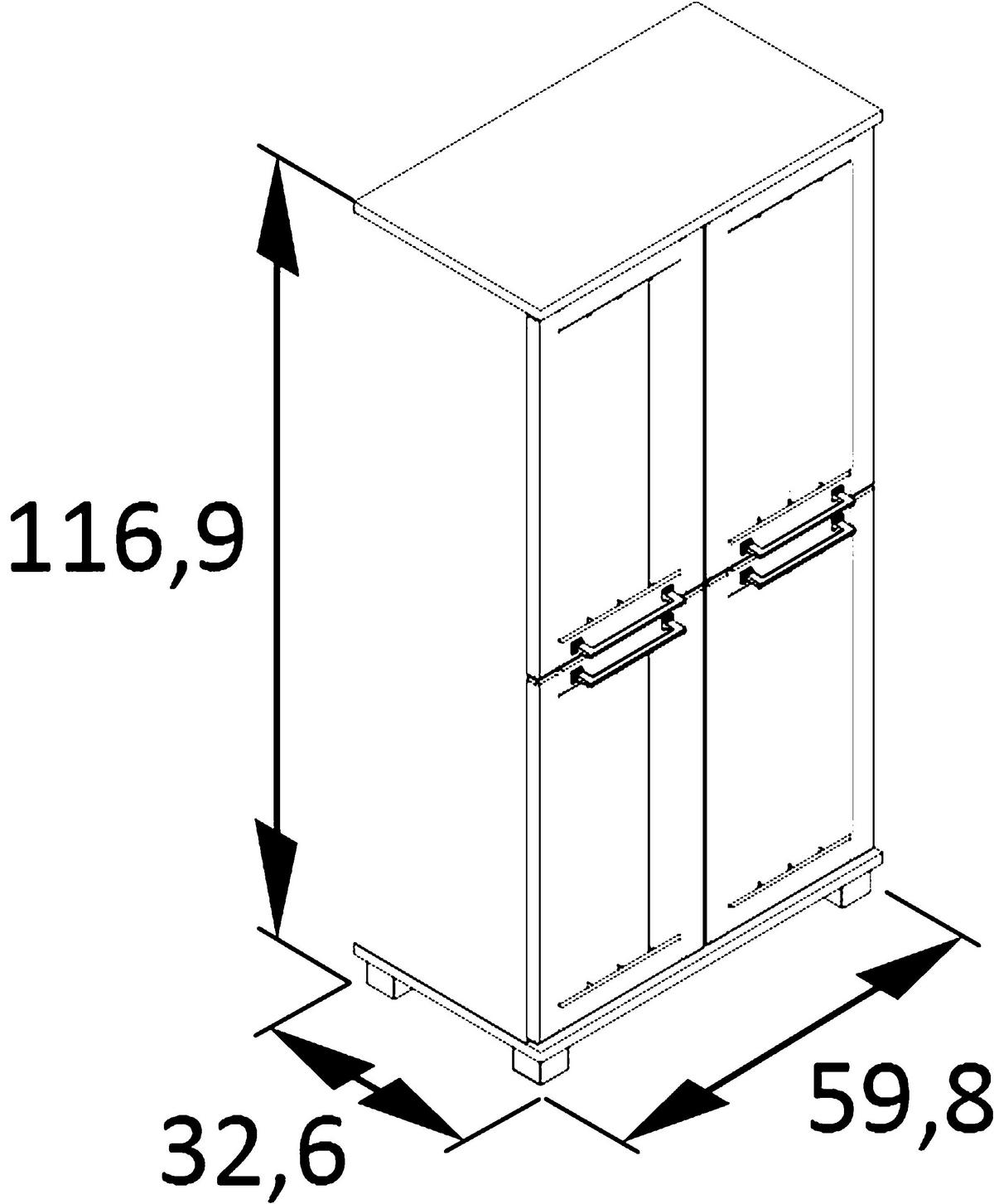 HIGHBOARD Jelda  in 59,8/116,9/32,6 cm  - Eichefarben/Schwarz, MODERN, Holzwerkstoff/Kunststoff (59,8/116,9/32,6cm) - Stylife