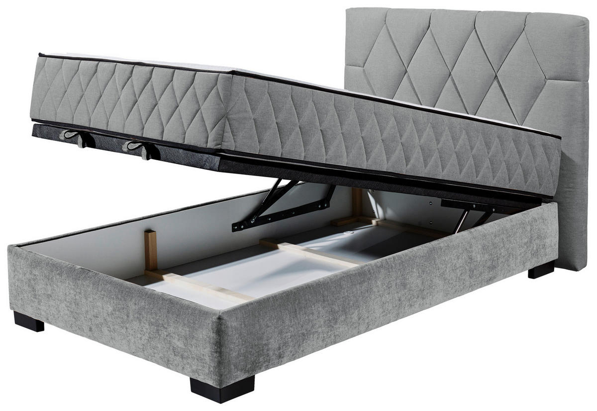 BOXBETT 120/200 cm  in Anthrazit  - Anthrazit/Schwarz, Modern, Holzwerkstoff/Kunststoff (120/200cm) - MID.YOU
